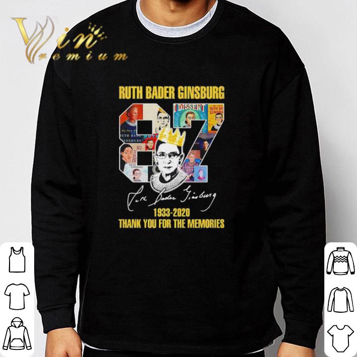Pretty Ruth Bader Ginsburg 1933-2020 thank you for the memories signature shirt 7 Pretty Ruth Bader Ginsburg 1933-2020 thank you for the memories signature shirt