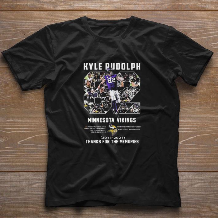 Pretty Kyle Rudolph 82 Minnesota Vikings 2011 2021 Thanks For The Memories Signatures shirt 7