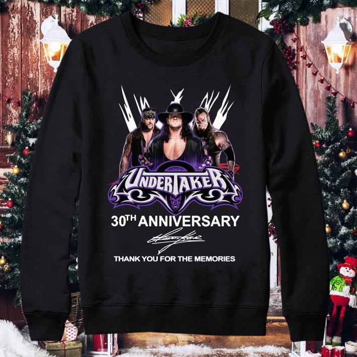 Premium The Undertaker 30th anniversary signature thank you for the memories shirt 8 The Undertaker 30th anniversary signature thank you for the memories shirt