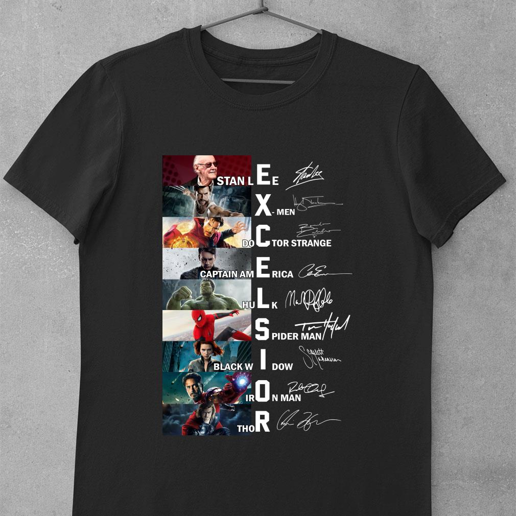 Best Excelsior Stan Lee Marvel Character Signatures shirt 8