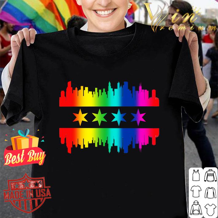 Awesome Chicago Flag Skyline LGBT Gay Pride Parade shirt 9