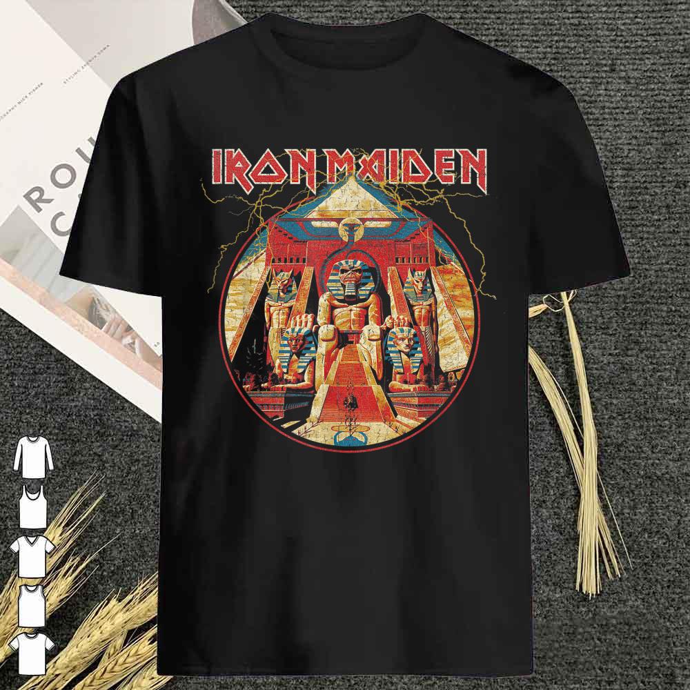 Awesome Iron Maiden - Powerslave Lightning Circle Shirt Awesome Iron Maiden - Powerslave Lightning Circle Shirt 5