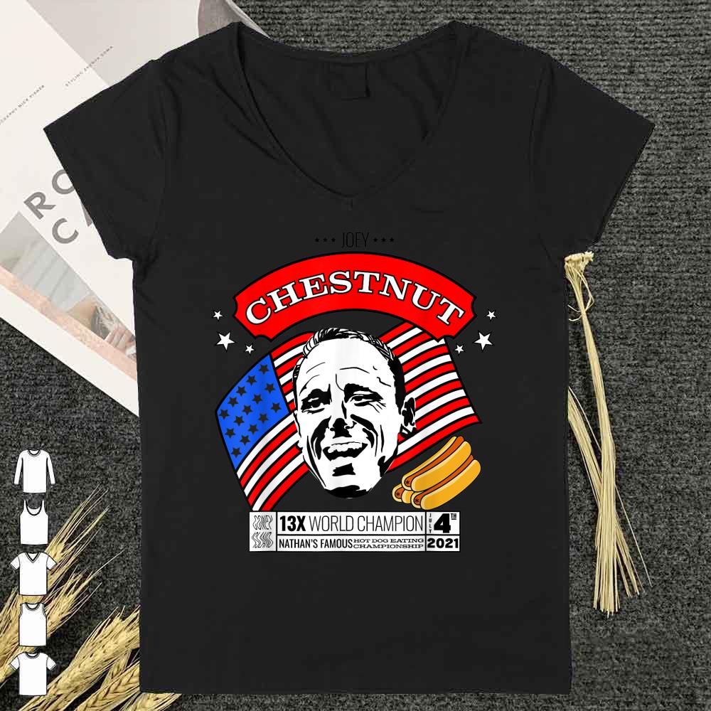 Happy fourth of july 2021 Joey Chestnut Shirt 10 Fourth of July 2021 Joey Chestnut Shirt Crewneck-Women-Tshirt