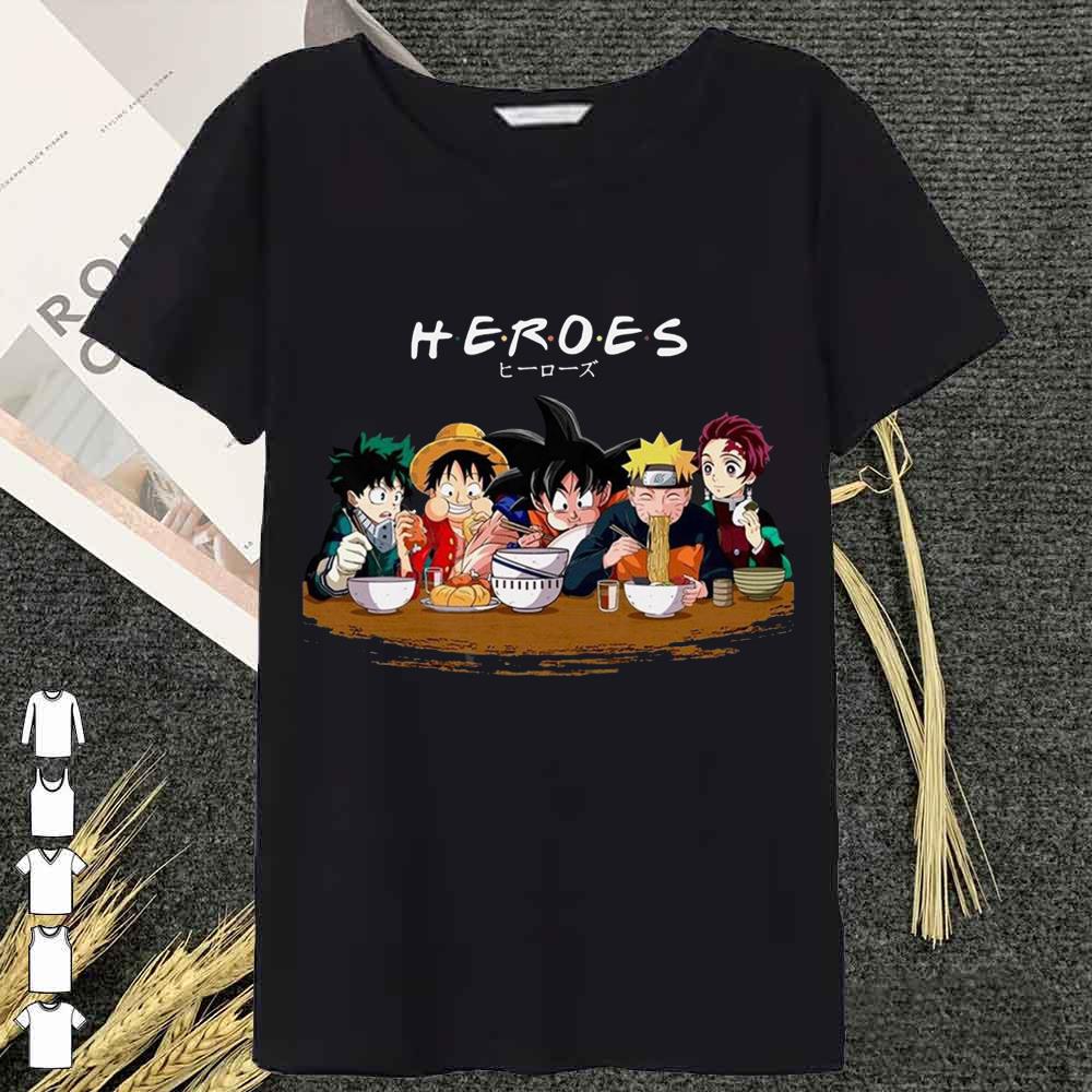 Heroes Friends songoku luffy naruto Shirt 10 Heroes Friends songoku luffy naruto Shirt