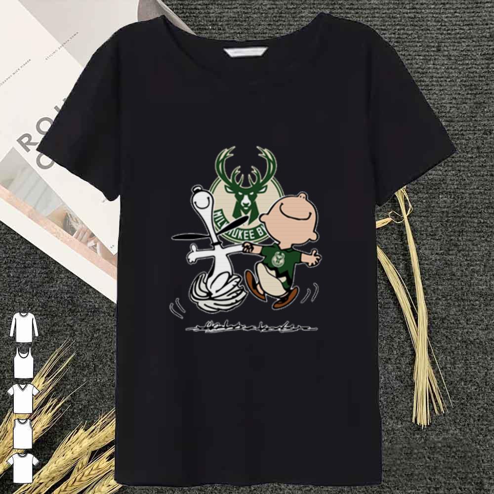 Awesome Snoopy and Charlie Brown Milwauke Buck Shirt 11 Snoopy and Charlie Brown Milwauke Buck Shirt
