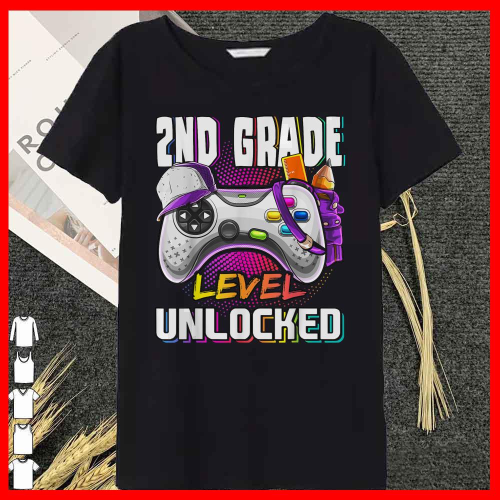 2nd Grade Level Unlocked shirt, Back to School Video Game Girls T-Shirt 9