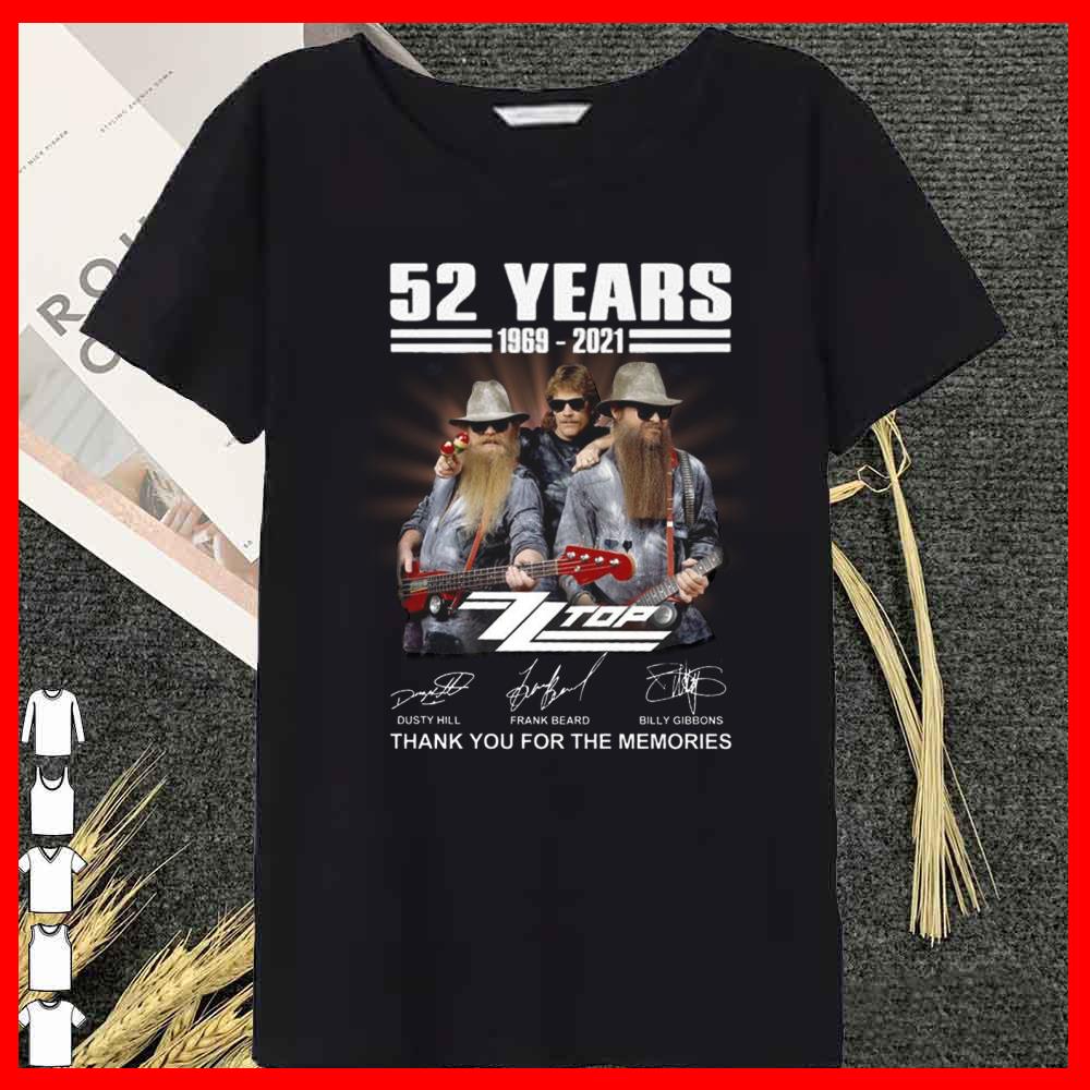52 Years 1969 - 2021 ZZ TOP Signature Shirt, Rip Dusty Hill of ZZ top Band shirt 10