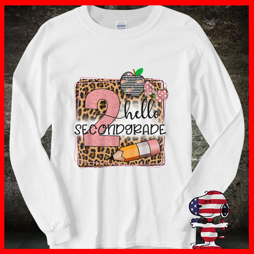 Premium Hello Second Grade Leopard print 2nd Grade Back To School Shirt 8