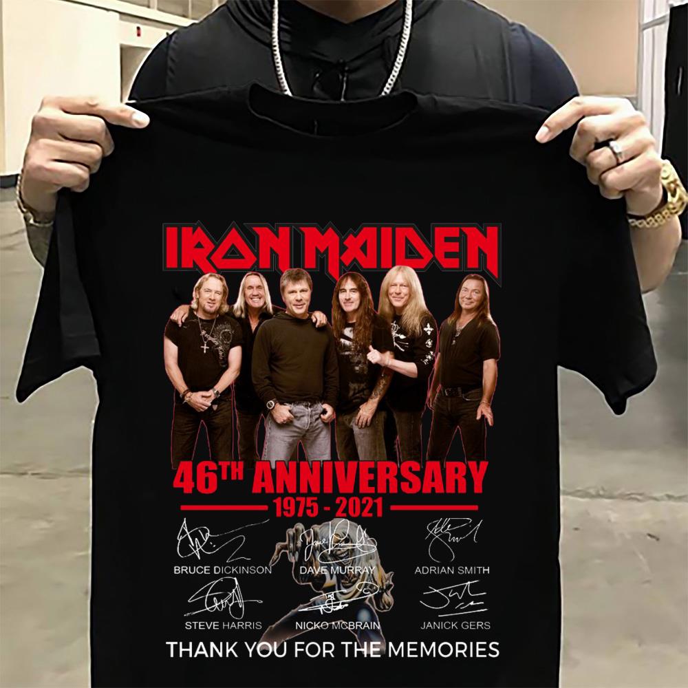 Premium Iron Maiden 46th Anniversary 1975 2021 Signature Shirt Premium Iron Maiden 46th Anniversary 1975 2021 Signature Shirt 3