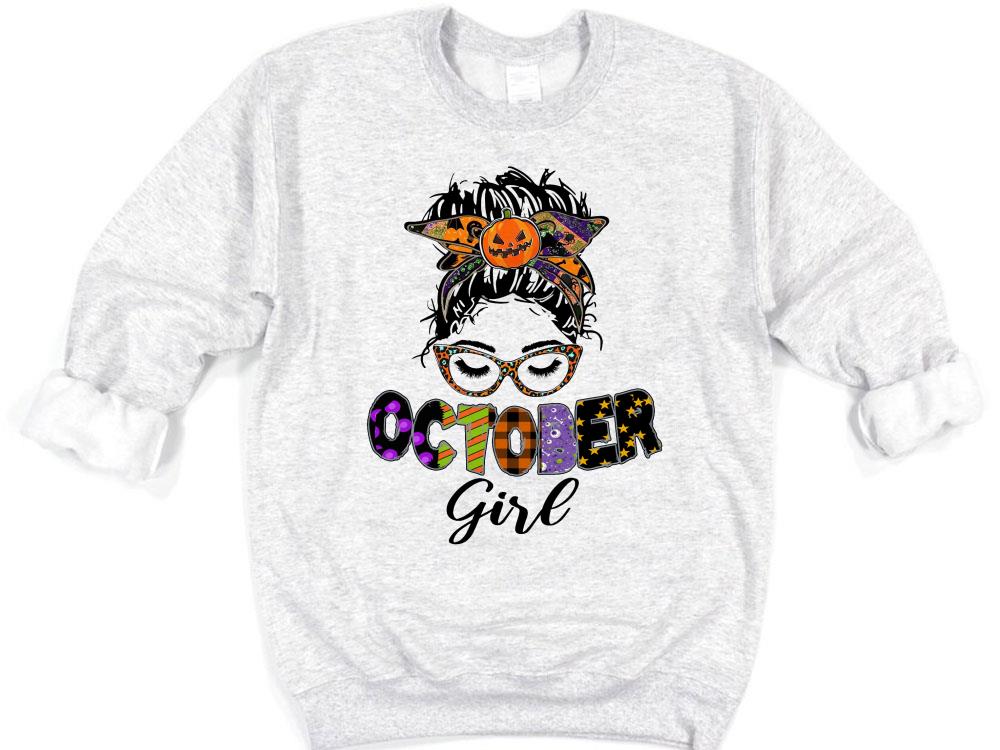 halloween October Girl Pumkin shirt, October Girl shirt 8