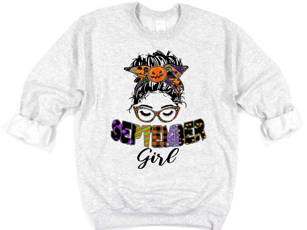 halloween September Girl Pumkin shirt. September Girl shirt 8