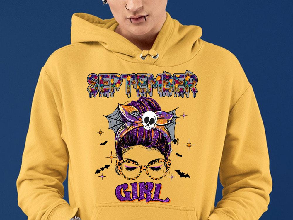 halloween September Girl skull shirt, September Girl shirt 9 halloween September Girl skull shirt, September Girl shirt