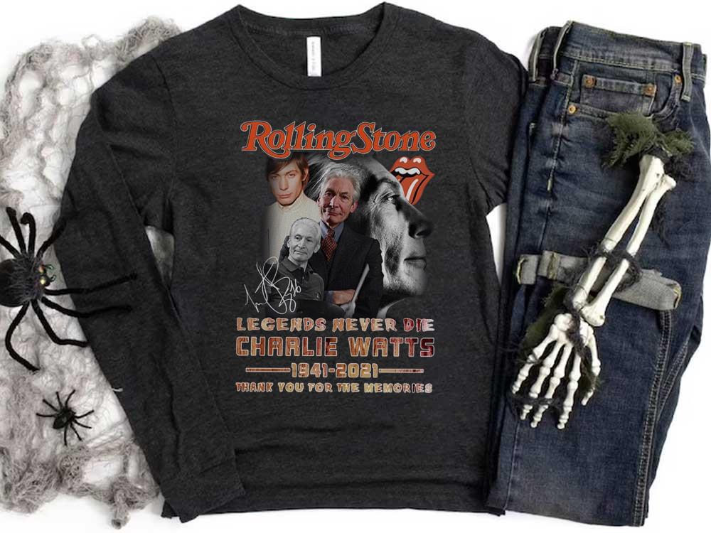 Charlie Watts Signature Rolling Stone Shirt, Rolling Stone Legends Never Die Shirt 16