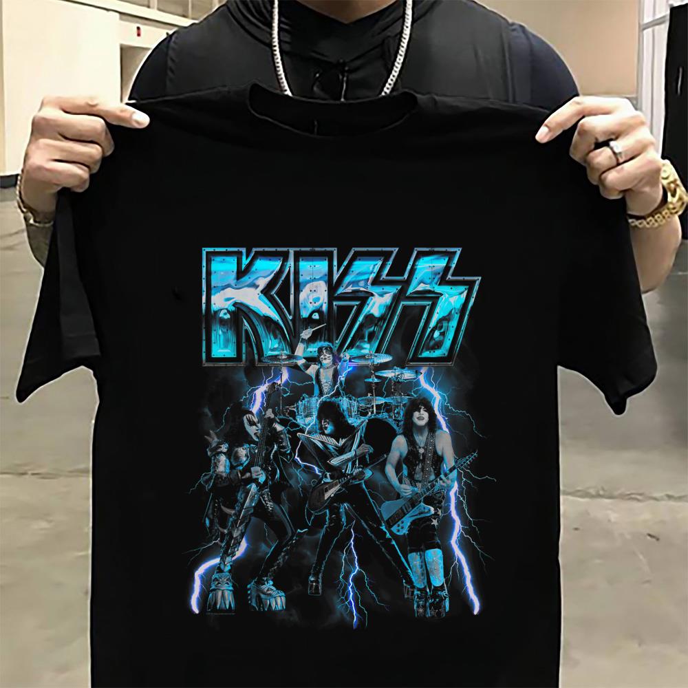 KISS Blue Lightning Shirt, KISS Shirt 10 KISS Blue Lightning Shirt, KISS Shirt