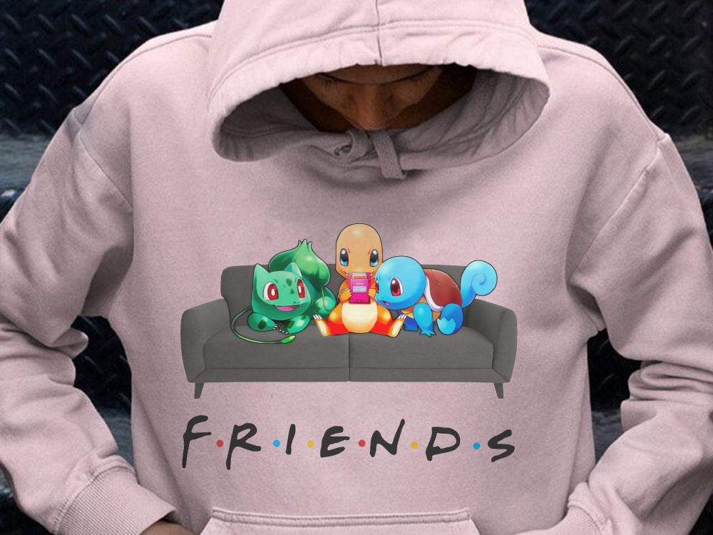 Premium Friends Pokemon Sit on the Chair Shirt, Friends Pokemon Fushigidane Hitokage Zenigame Shirt 9 Premium Friends Pokemon Sit on the Chair Shirt, Friends Pokemon Fushigidane Hitokage Zenigame Shirt