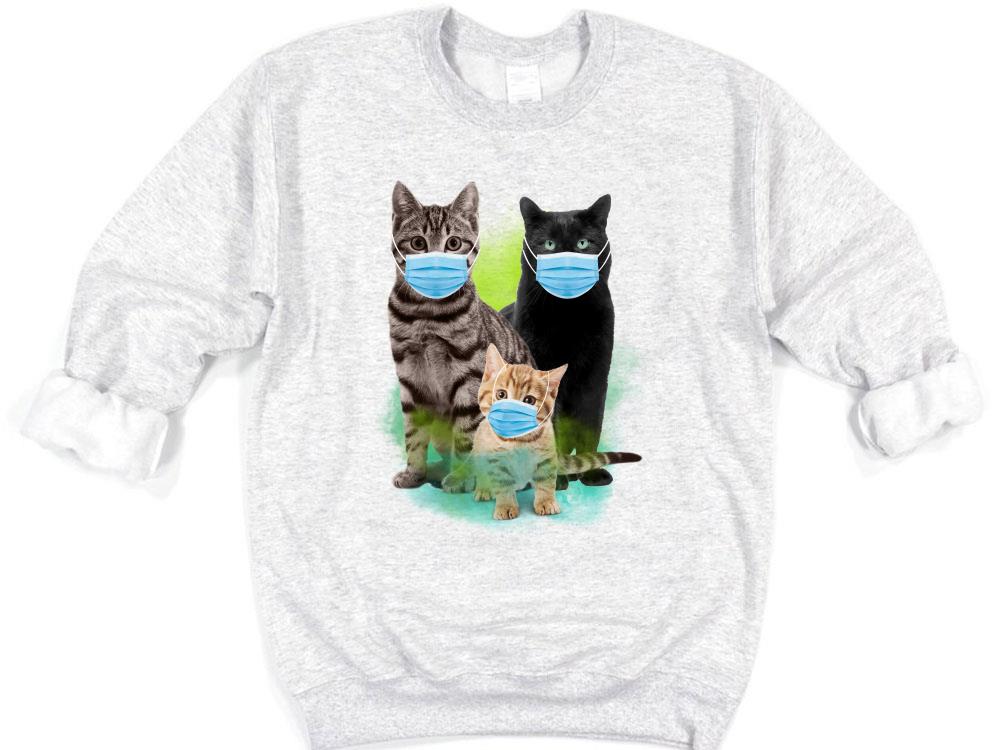 Premium Three Cats Wear Medical Protective Mask Covid Shirt 8