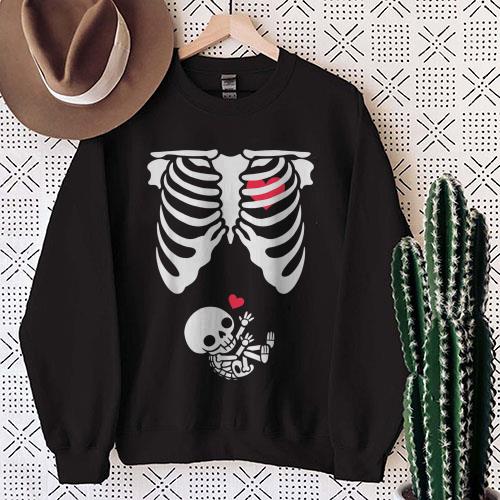 Awesome Baby Skeleton Pregnancy Halloween Shirt 1