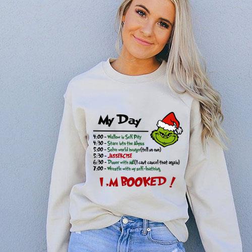 Awesome Grinch Themed Schedule My Day Christmas Shirt 1
