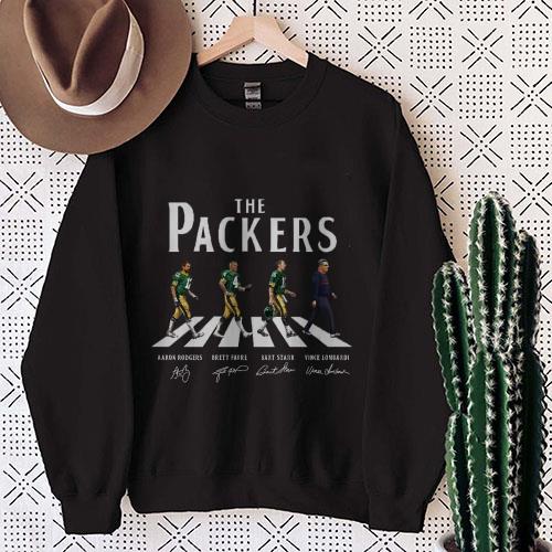 Awesome Packers Shirt,the Packers Walking Abbey Road Signatures Shirt 1