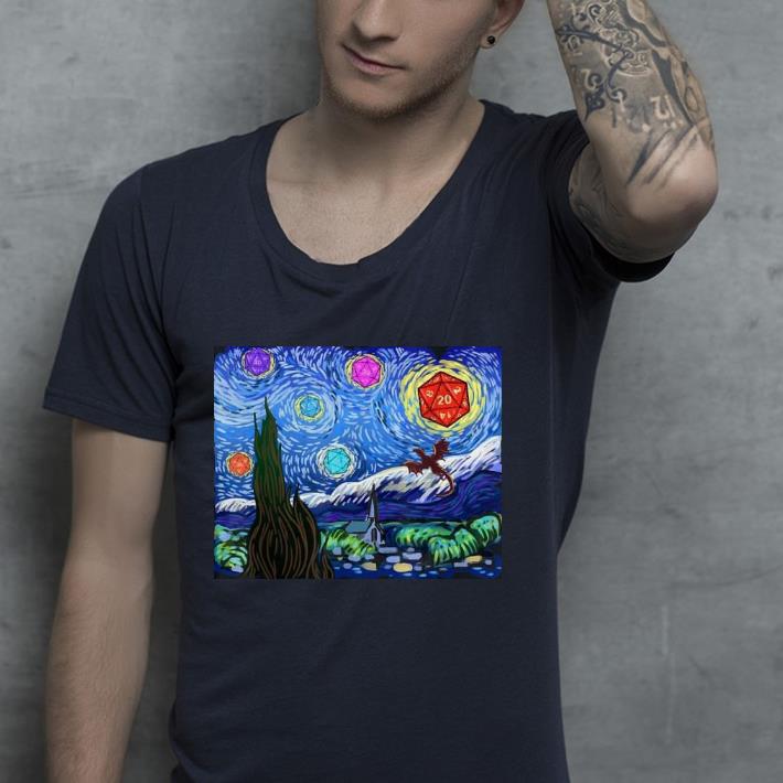 Starry Night Dragons D20 shirt 4 - Starry Night Dragons D20 shirt