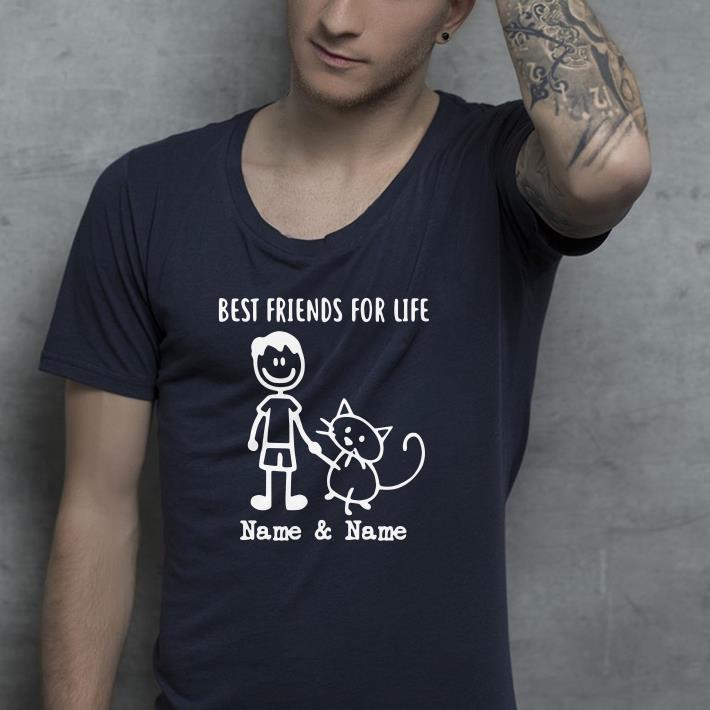 Best friends for life Name and Name boy and cat shirt 4 - Best friends for life Name and Name boy and cat shirt