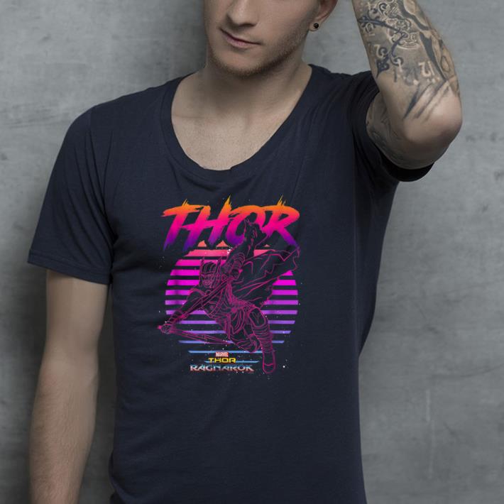 Marvel Thor Ragnarok 80s Retro Sunset Halftone Hero shirt 4 - Marvel Thor Ragnarok 80s Retro Sunset Halftone Hero shirt