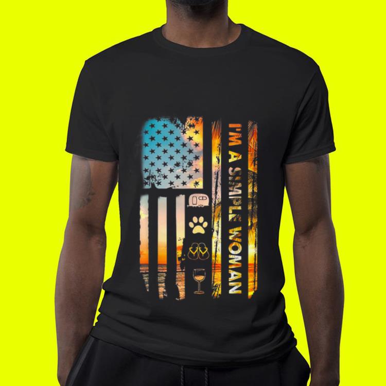 I'm a simple woman wine flip flops dogs camping Flag American shirt I m a simple woman wine flip flops dogs camping Flag American shirt 4 - I'm a simple woman wine flip flops dogs camping Flag American shirt