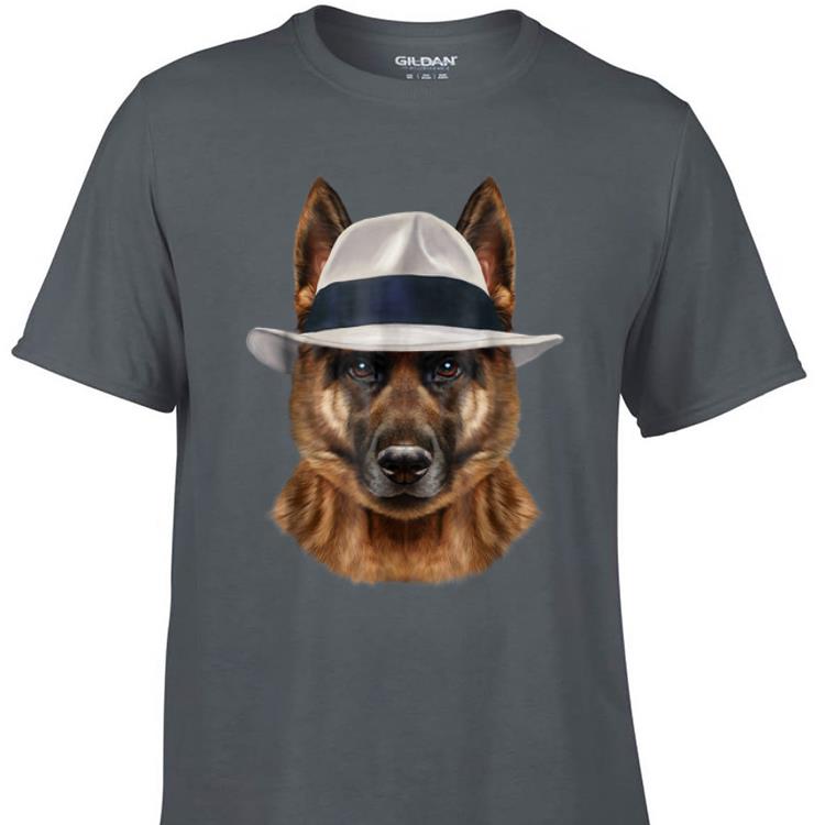 Awesome German Shepherd Dog in Fedora Hat shirt 1 - Awesome German Shepherd Dog in Fedora Hat shirt