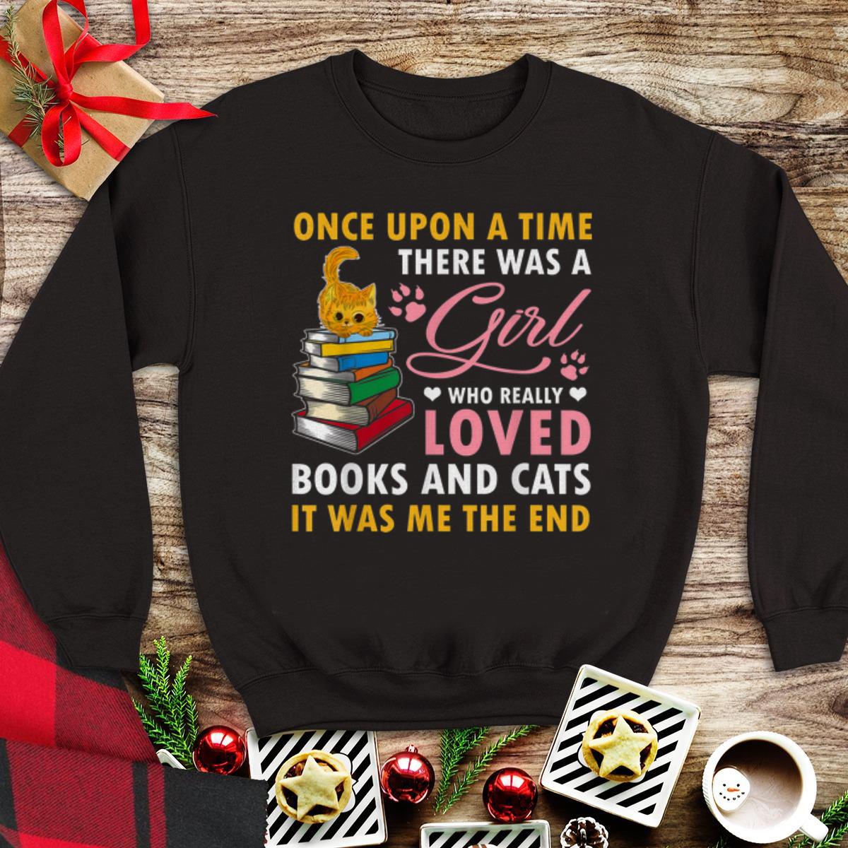 Once Upon A Time There Was A Girl Who Really Loved Book And Cats sweater 1 - Once Upon A Time There Was A Girl Who Really Loved Book And Cats sweater