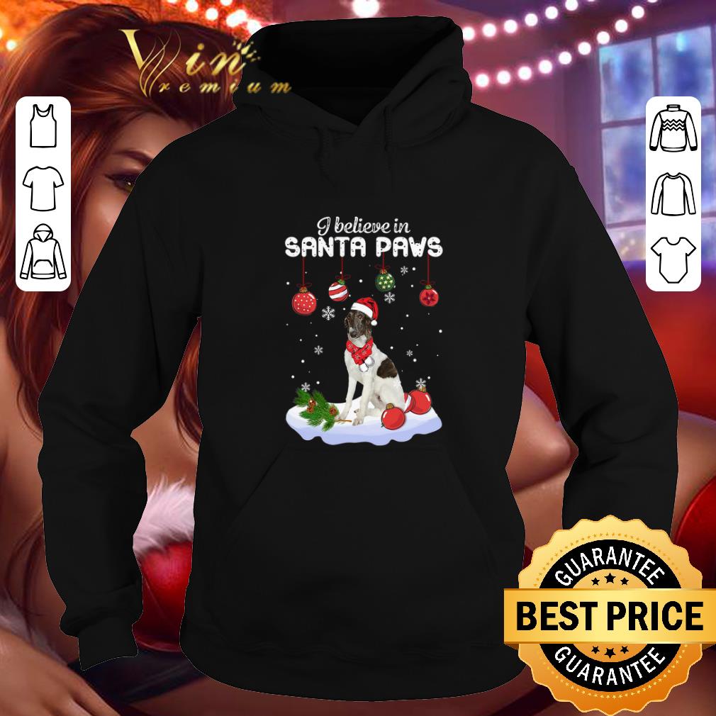 Official Borzoi i believe in Santa paws Christmas shirt 4 - Official Borzoi i believe in Santa paws Christmas shirt