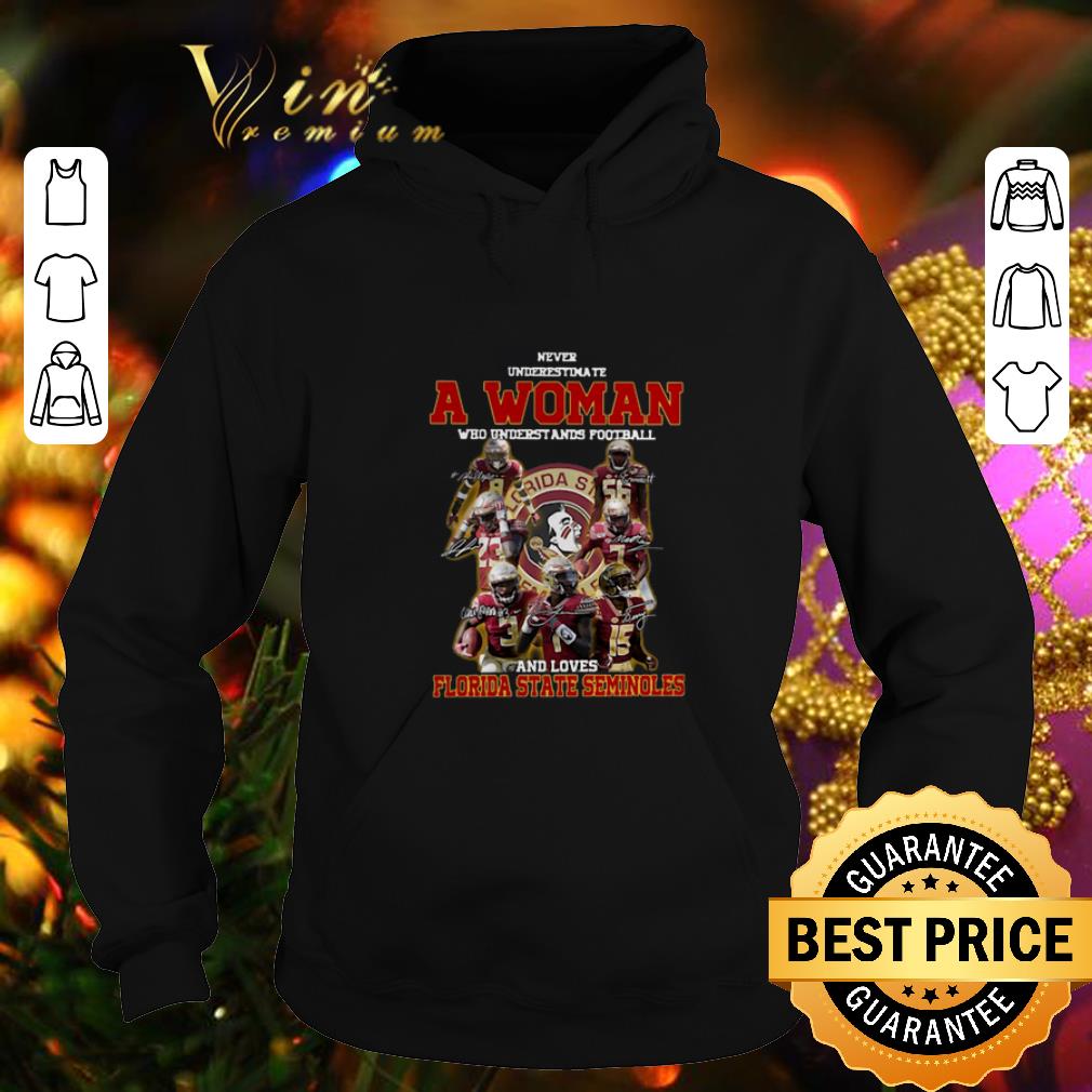 Official Never underestimate a woman football Florida State Seminoles shirt 4 - Official Never underestimate a woman football Florida State Seminoles shirt
