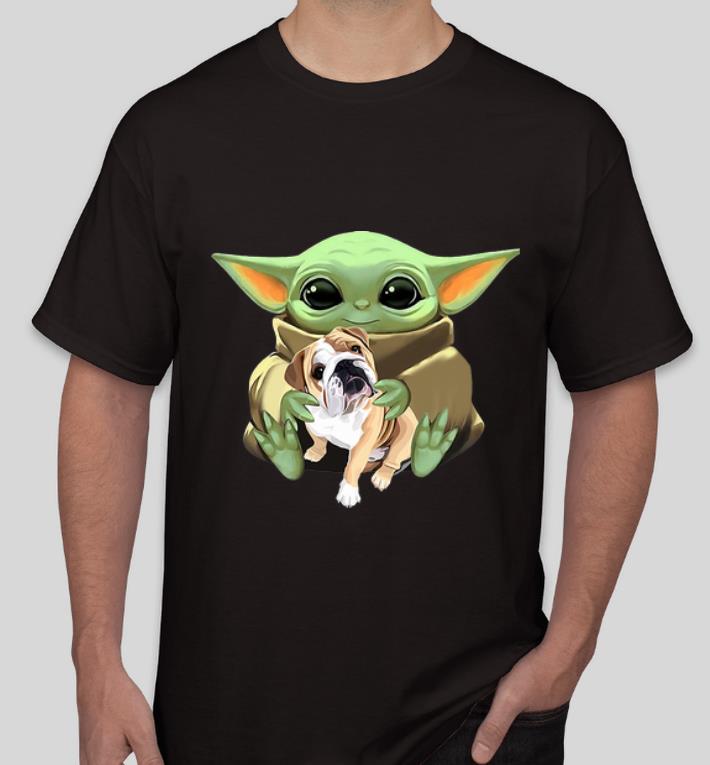 Awesome Star Wars Baby Yoda Hug Bulldog shirt 4 - Awesome Star Wars Baby Yoda Hug Bulldog shirt
