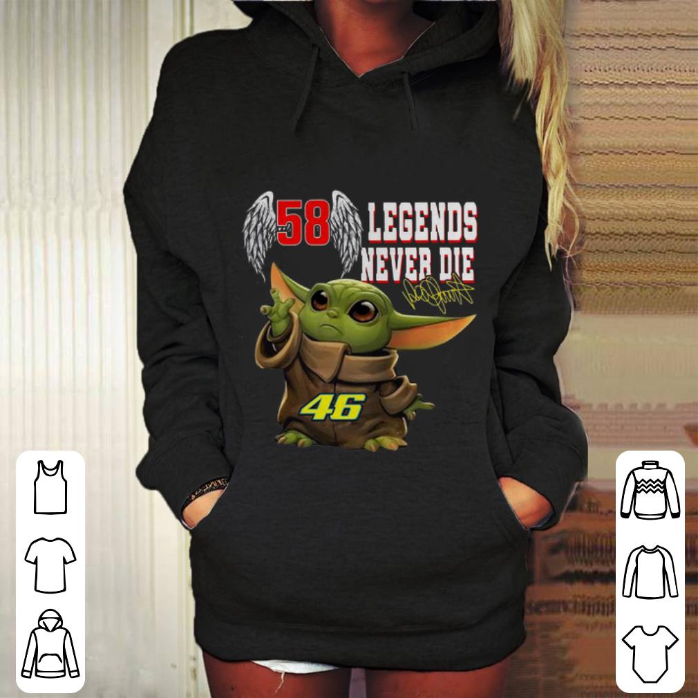 Nice Baby Yoda 58 Valentino Rossi 46 Legends Never Die Signature shirt 4 - Nice Baby Yoda 58 Valentino Rossi 46 Legends Never Die Signature shirt