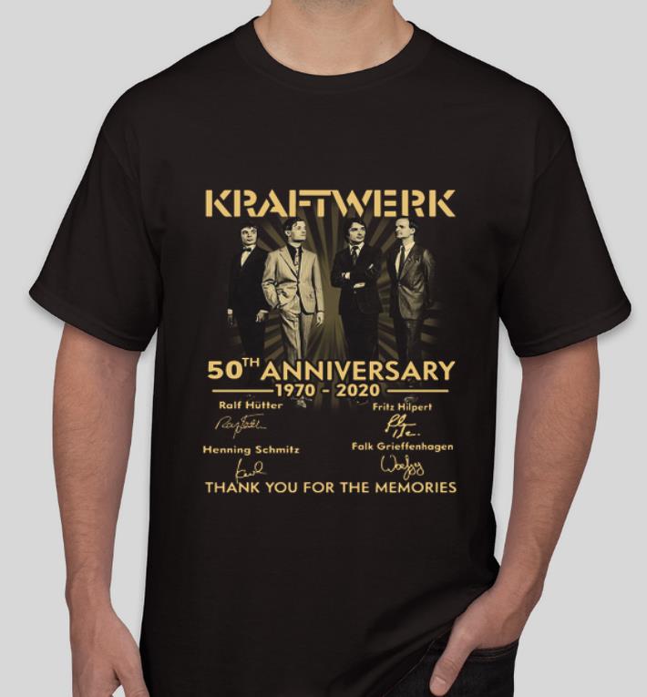 Official Kraftwerk 50th anniversary thank you for the memories signatures shirt 4 - Official Kraftwerk 50th anniversary thank you for the memories signatures shirt