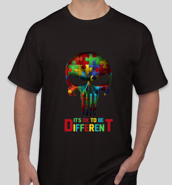 Premium Skull It s Ok To Be Different Autism Awareness shirt 4 - Premium Skull It’s Ok To Be Different Autism Awareness shirt