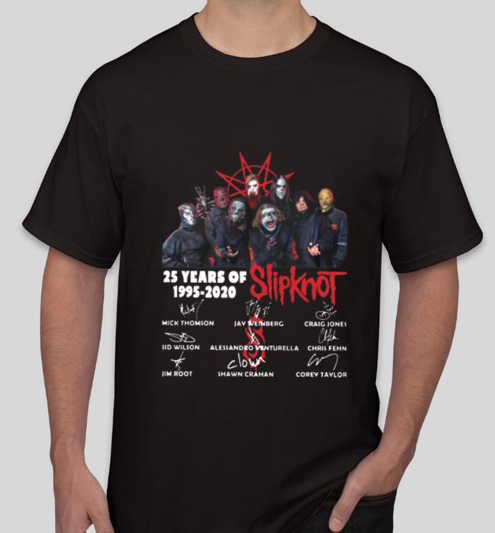 Top 25 Years Of Slipknot 1995 2020 Signatures shirt 4 - Top 25 Years Of Slipknot 1995 – 2020 Signatures shirt