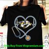 Original Nashville Predators Heartbeat Stethoscope Nurse shirt