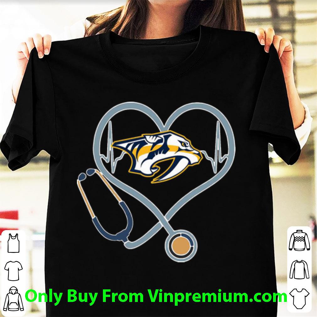 Original Nashville Predators Heartbeat Stethoscope Nurse shirt Original Nashville Predators Heartbeat Stethoscope Nurse shirt