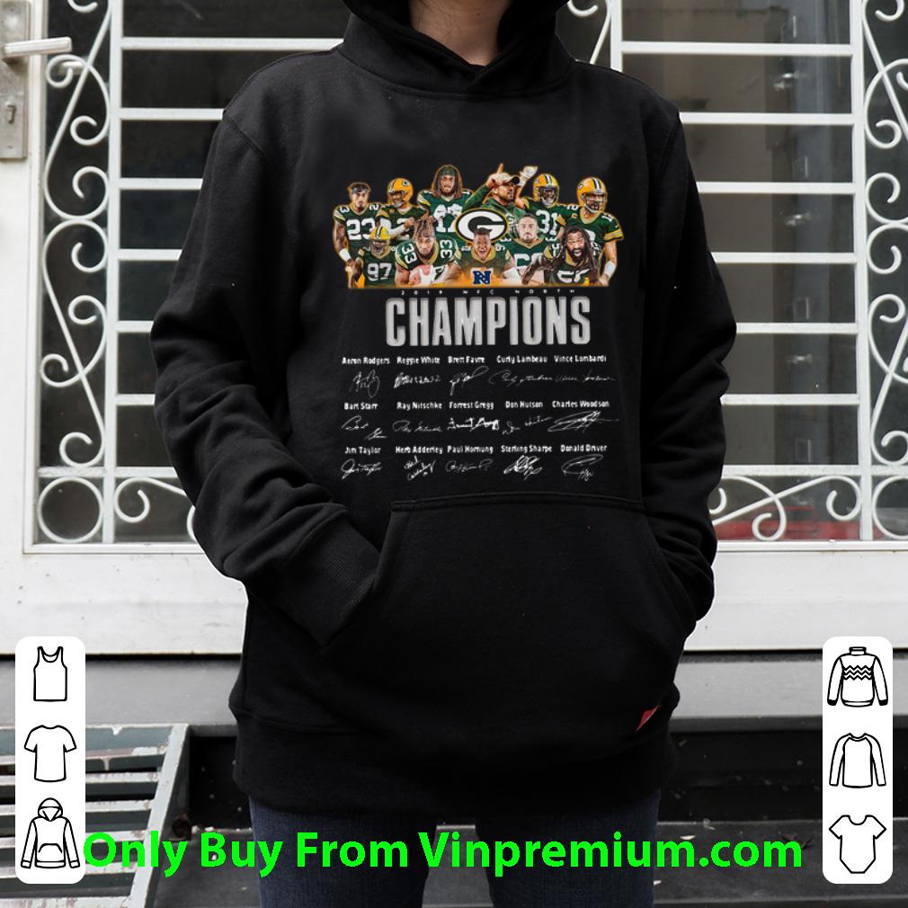 55be8f72 hot green bay packers 2019 nfc north champions signatures shirt 4 - Hot Green Bay Packers 2019 NFC North Champions Signatures shirt