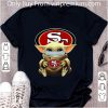 Nice Star Wars Baby Yoda Face Mask Hug San Francisco 49ers shirt