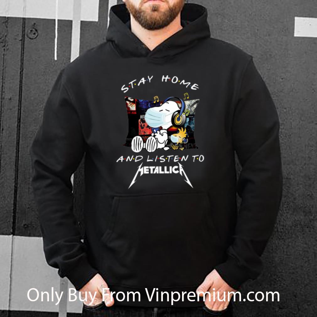 5e4fc4e8 pretty snoopy and woodstock stay home and listen to metallica shirt 4 - Pretty Snoopy And Woodstock Stay Home And Listen To Metallica shirt