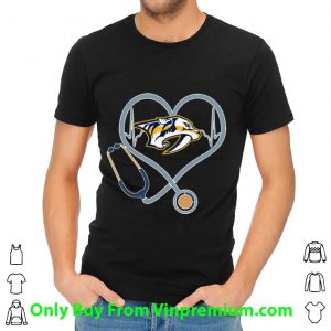 Original Nashville Predators Heartbeat Stethoscope Nurse shirt