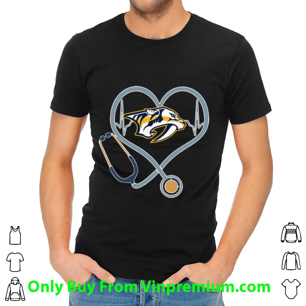 Original Nashville Predators Heartbeat Stethoscope Nurse shirt Original Nashville Predators Heartbeat Stethoscope Nurse shirt