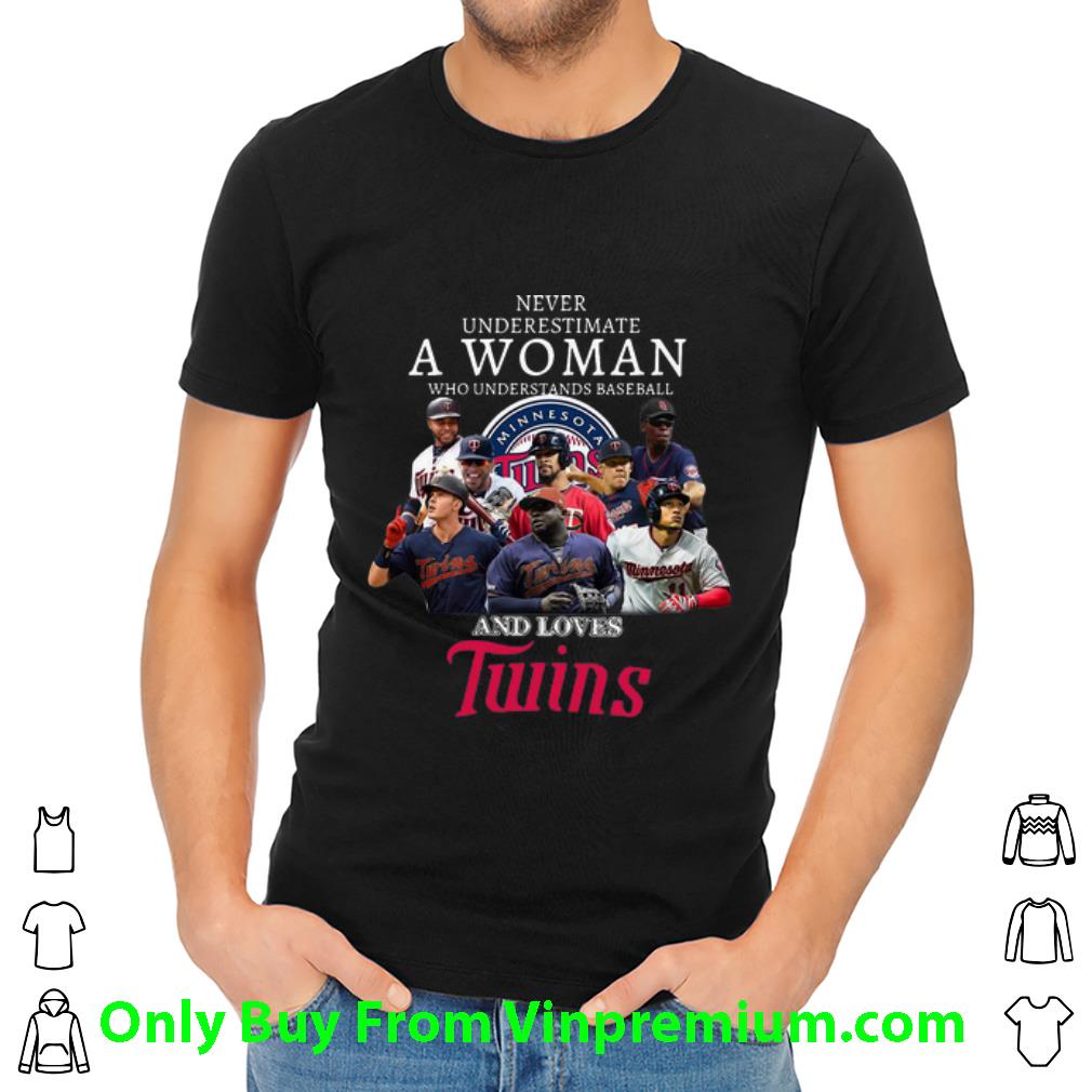 Awesome Never Underestimate A Woman Who Understands Baseball And Loves Twins shirt