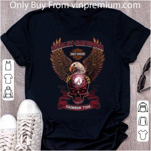 Great Motor Harley Davidson Cycles Skull Alabama Crimson Tide shirt