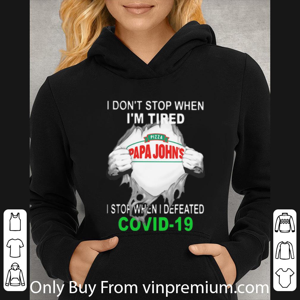 98e62d4e official papa john s pizza blood inside i stop when i defeated covid 19 shirt 4 - Official Papa John’s Pizza Blood Inside I Stop When I Defeated Covid-19 shirt