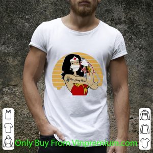 Hot Vintage Wonder Woman Tattoos New Jersey Nurse Covid-19 shirt