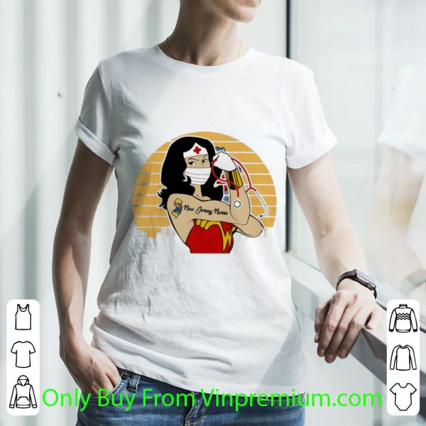 Hot Vintage Wonder Woman Tattoos New Jersey Nurse Covid-19 shirt
