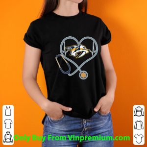 Original Nashville Predators Heartbeat Stethoscope Nurse shirt 2 Original Nashville Predators Heartbeat Stethoscope Nurse shirt 2