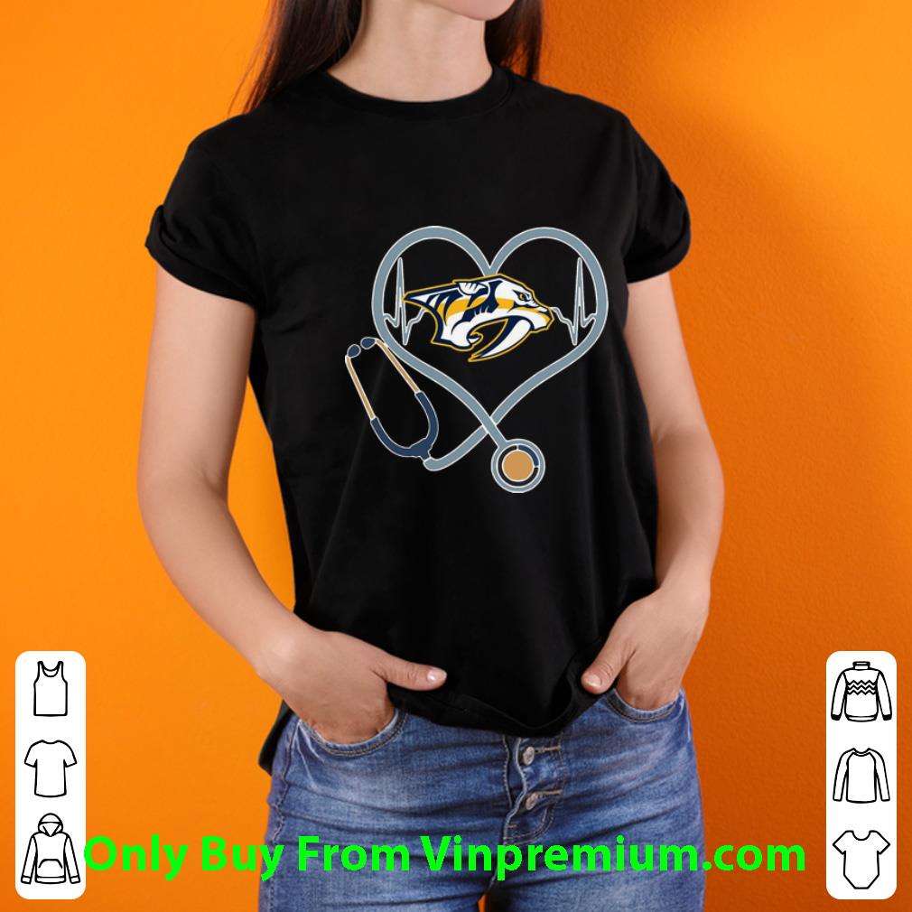 Original Nashville Predators Heartbeat Stethoscope Nurse shirt Original Nashville Predators Heartbeat Stethoscope Nurse shirt